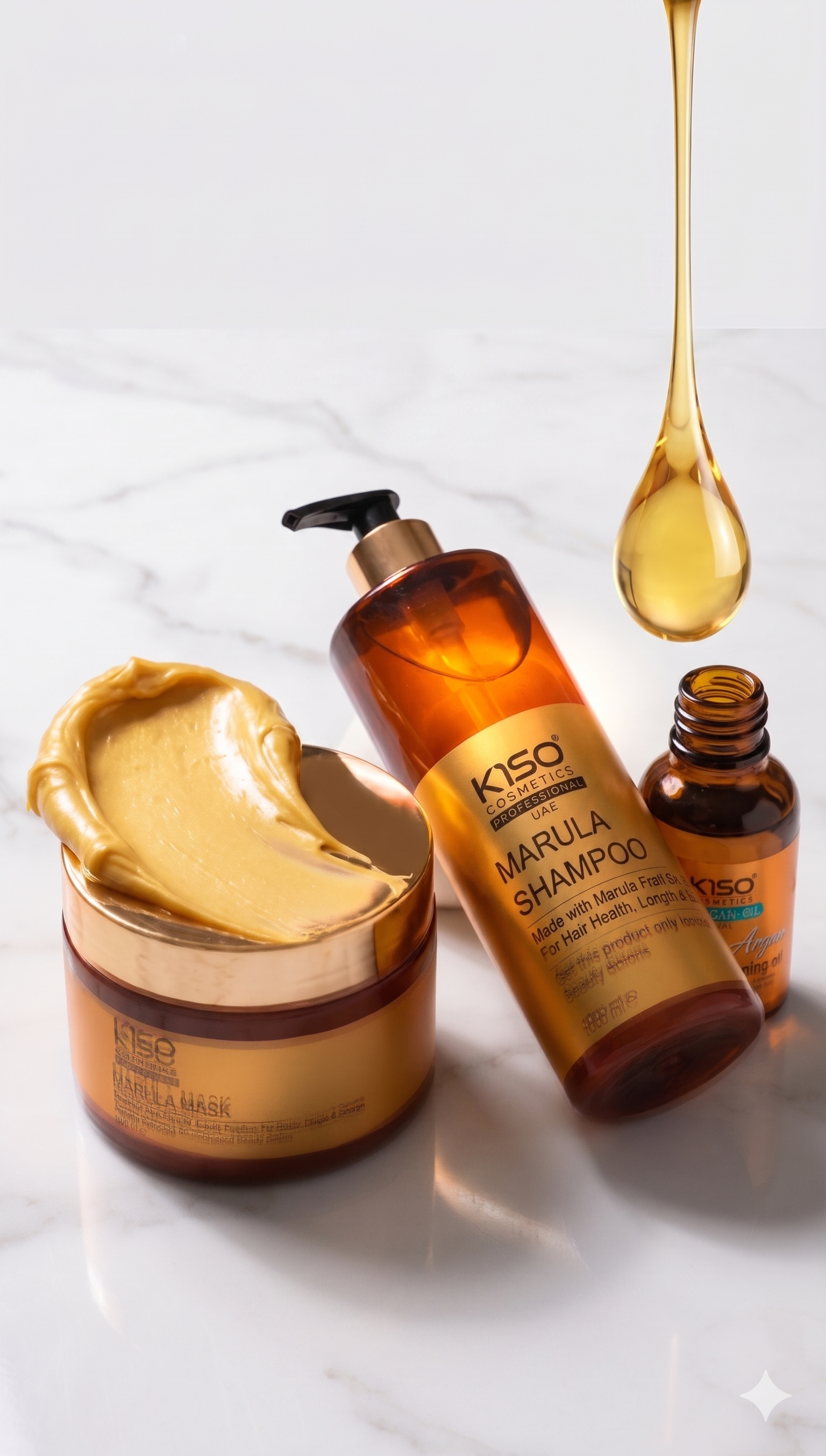 Marula Luxury Set — Shampoo, Mask & Argan Oil (Complete Hair Care Trio)